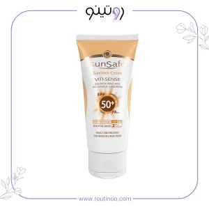 کرم ضد آفتاب سان سیف فاقد جاذب شیمیایی بژ طبیعی فلوئید SPF50